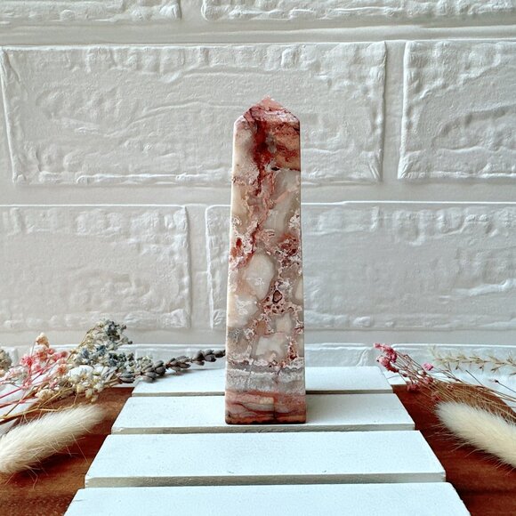 Beautiful Crazy Lace Agate Tower Obelisk - Picture 2 of 8